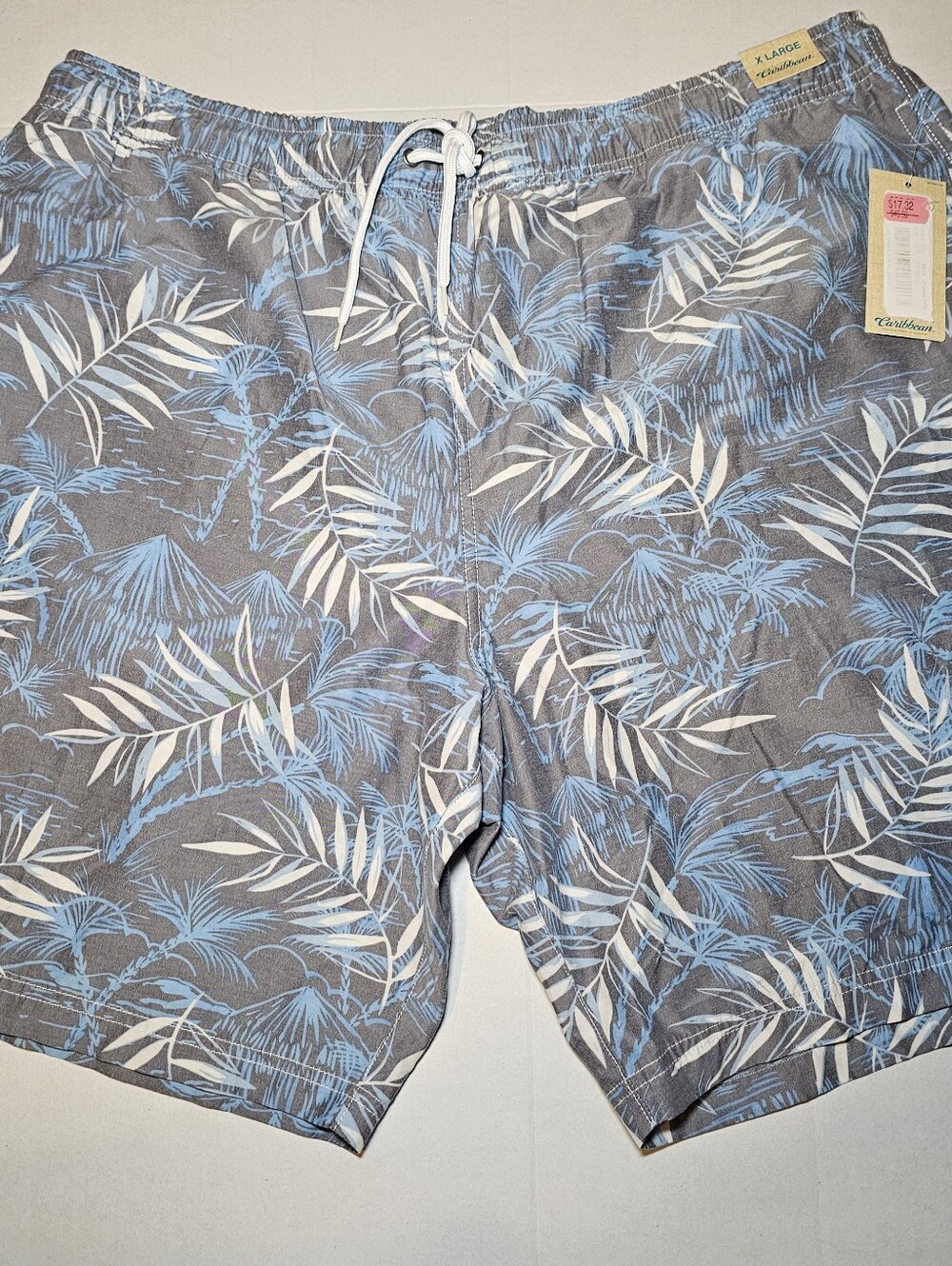 Caribbean Men's Swim Trunks Sz XL Mesh Lined Beach Surf Pockets New